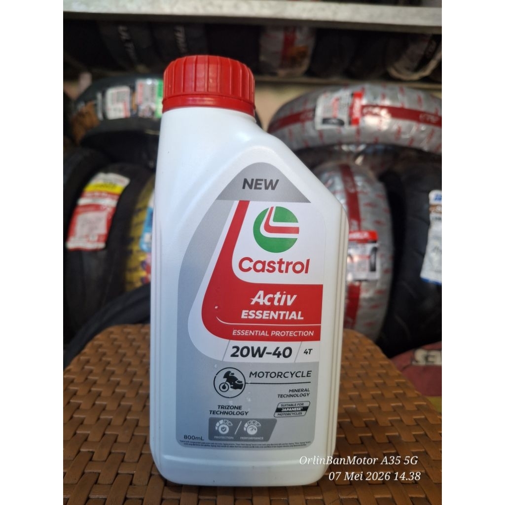 OLI MESIN MOTOR CASTROL ACTIV SAE 20W-40 0,8L/OLI MESIN CASTROL 4TAK MOTOR BEBEK/OLI MESIN CASTROL S