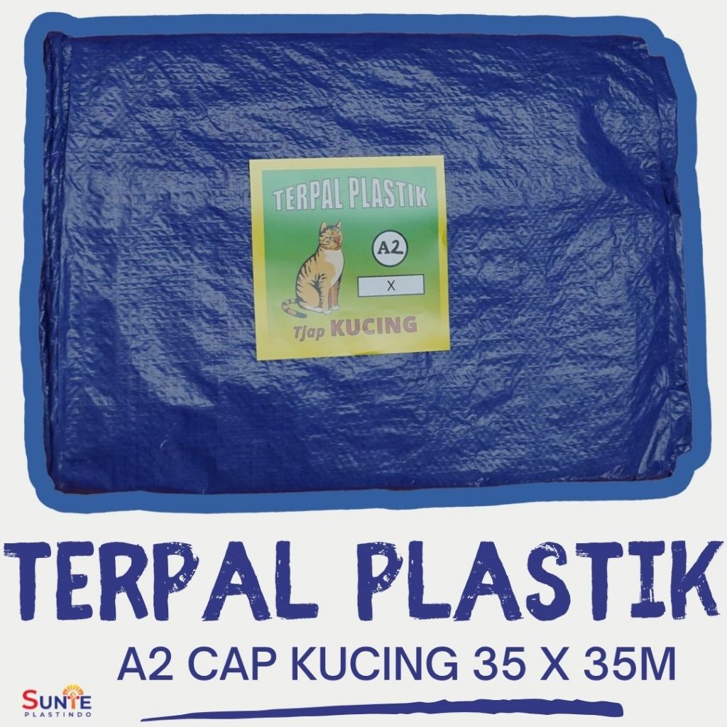 TERPAL PLASTIK A2 CAP KUCING TUTUP KAPAL TONGKANG BATU BARA UKURAN 35 X 35M