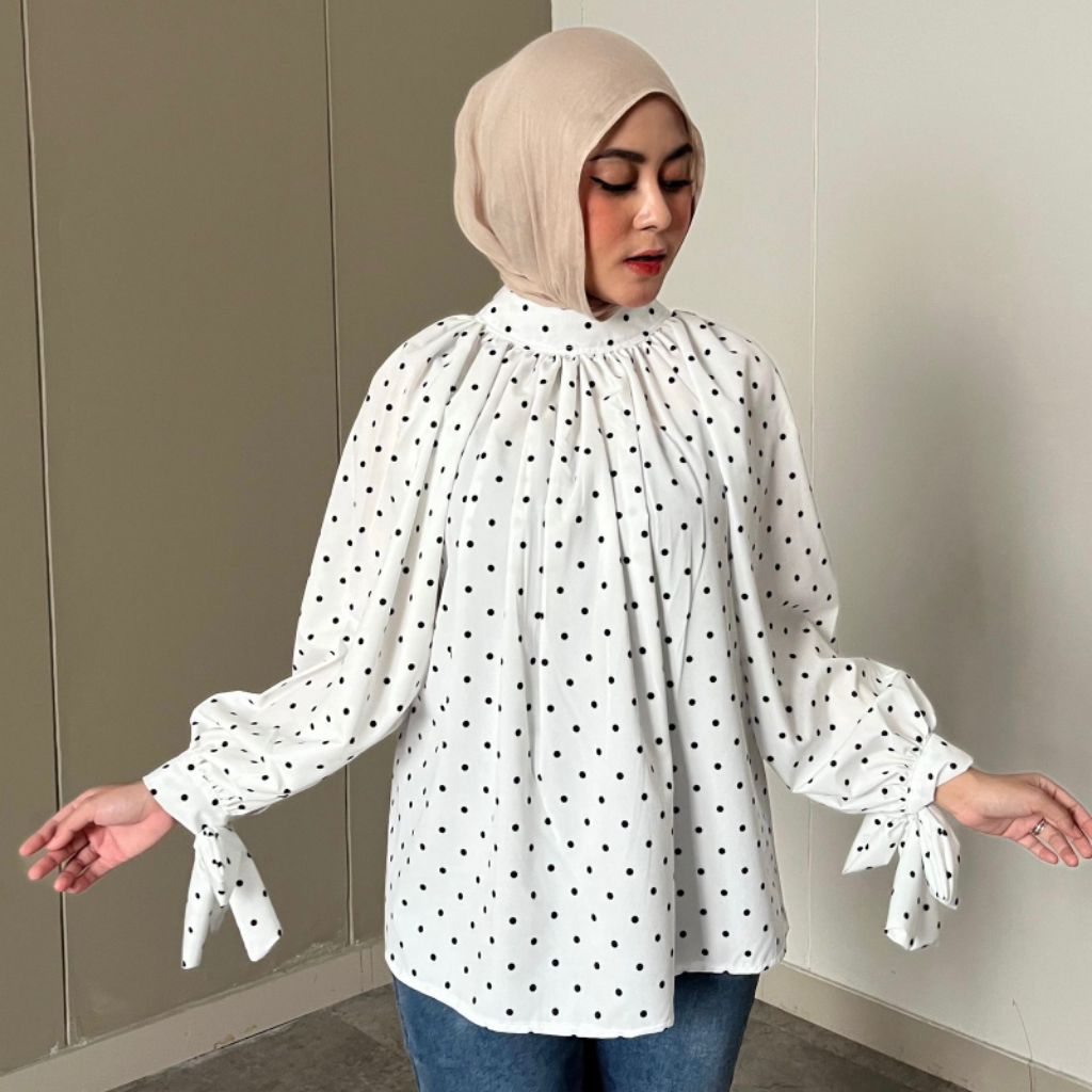 POLKA BLOUSE by Dippew | Atasan Wanita Polkadot Fashion