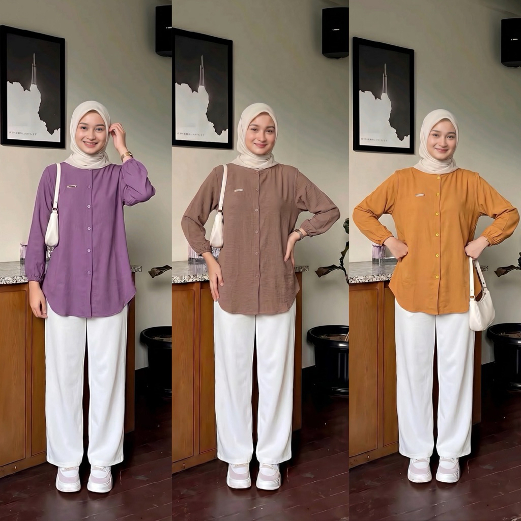 Kemeja Wanita Rayon Twill Premium,Atasan kekinian