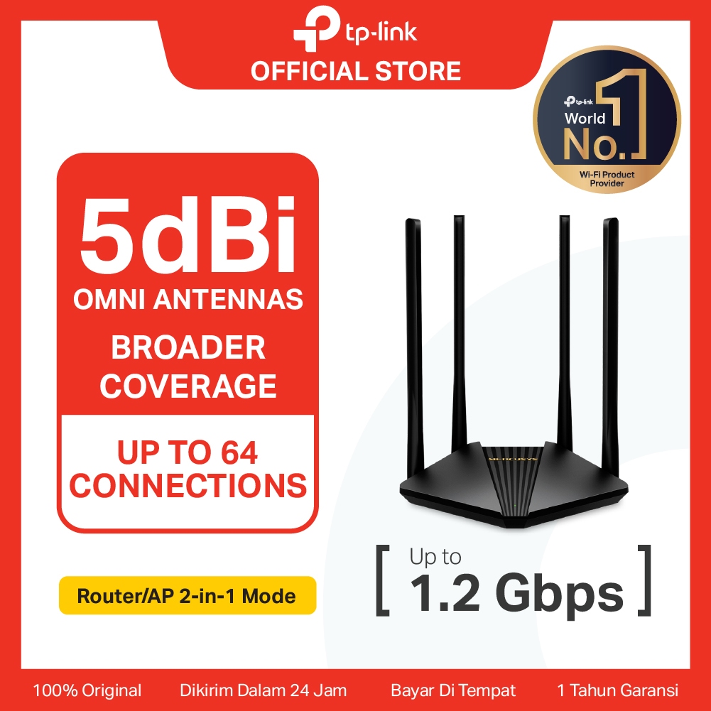 TP-Link | Mercusys MR30G | AC1200 WiFi 5 Router | Dual Band | Gigabit Port | IPv6 IPTV | High-Gain