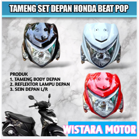 Tameng Set Tameng Depan Reflektor Depan Sein Depan Kanan Kiri Honda Beat POP