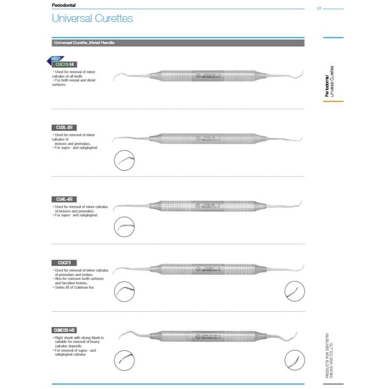 OSUNG Kuret Universal Original Metal Handle Stainless Steel Korea | Instrumen Dental.