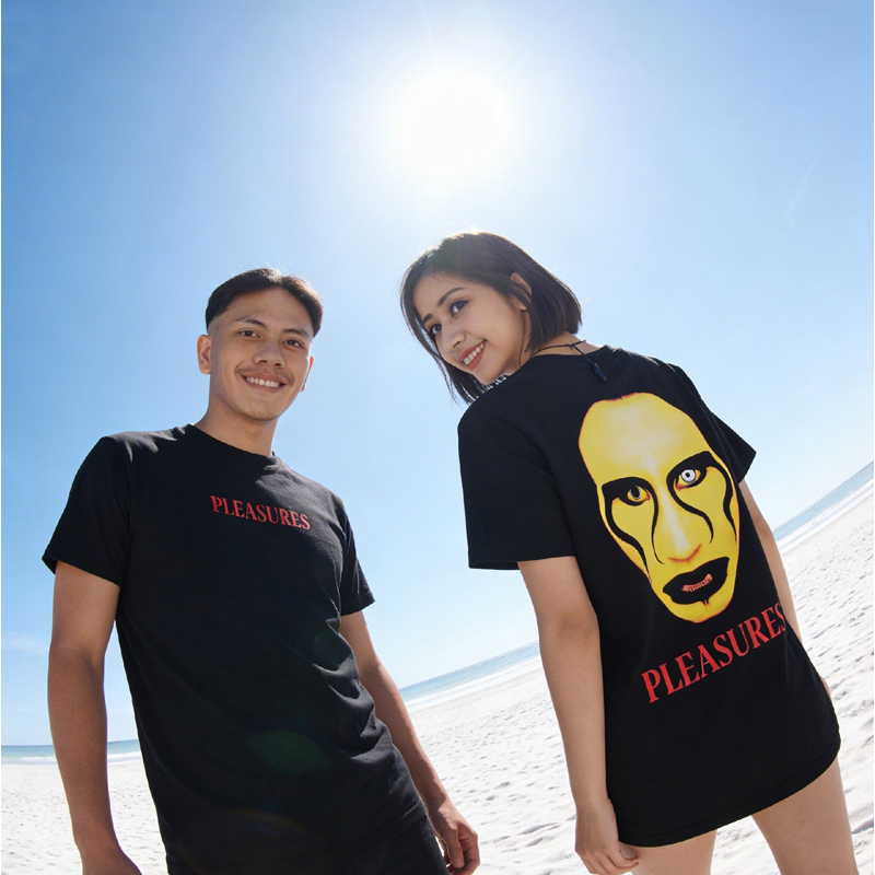 Kaos Marilyn Manson x Pleasures TSHIRT 100% COTTON ||| Kaos Casual Bahan Katun Premium Kombed 30s ||