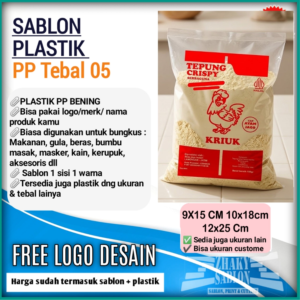 Sablon plastik /  PP (tebal05)