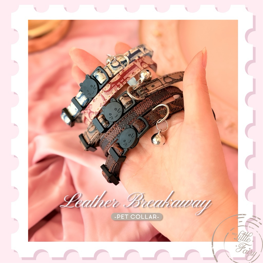 [PET COLLAR] Leather Breakaway Collar Kalung Kucing Kalung Anjing Collar Kucing Collar Kulit