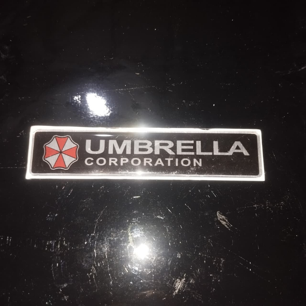 Emblem 3D Stiker Resident Evil Logo Umbrella Corporation kotak