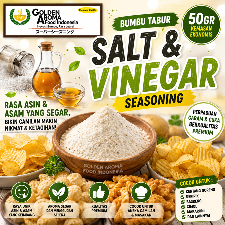 Bumbu Tabur Salt and Vinegar Seasoning 50Gr Bubuk Tabur Salt and Vinegar Seasoning Powder Aneka Asin