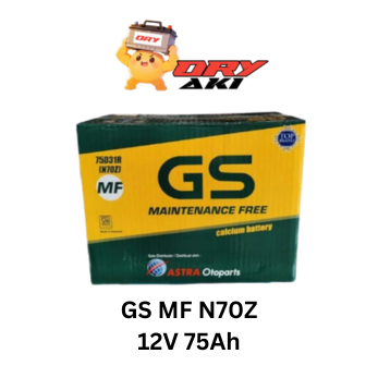 AKI mobil N70Z GS MF 12VOLT 75AMPER ASTRA OTOPARTS aki kering PRODUK ORIGINAL 100%