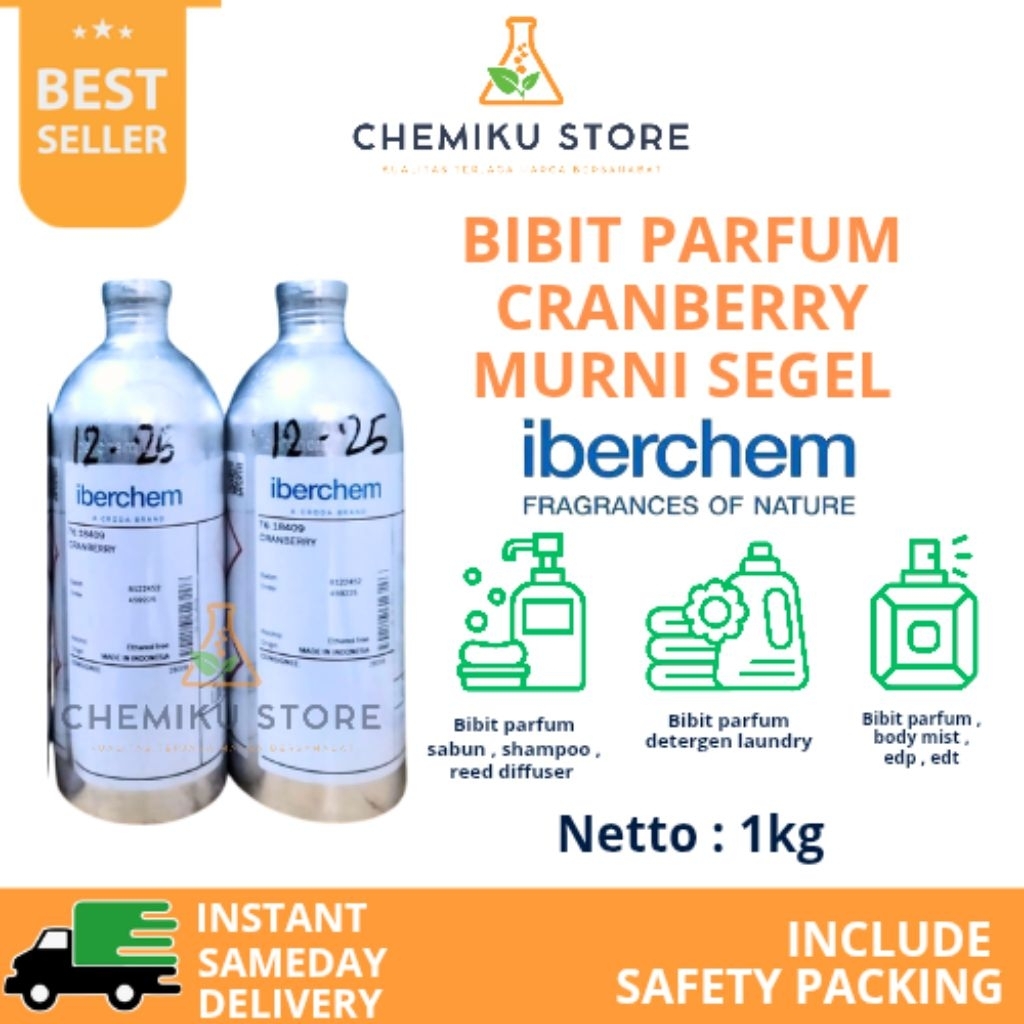 BIBIT PARFUM CRANBERRY MURNI 1KG SEGEL IBERCHEM / BIBIT PARFUM IBERCHEM MURNI SEALED 1KG / BIBIT PAR