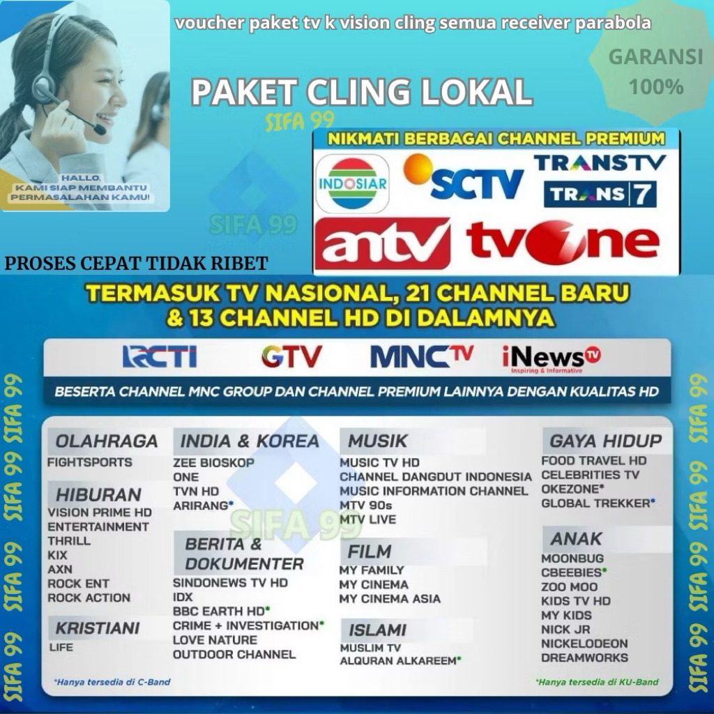 K VISION Paket CLING 1Tahun/06 Bln /MNC GROUP K-VISION CL12