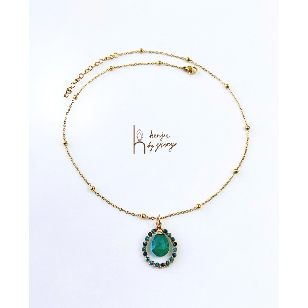 Henju by Gracy | Gemstone Halo Necklace | Custom Gemstone Necklace  | Kalung Gemstone