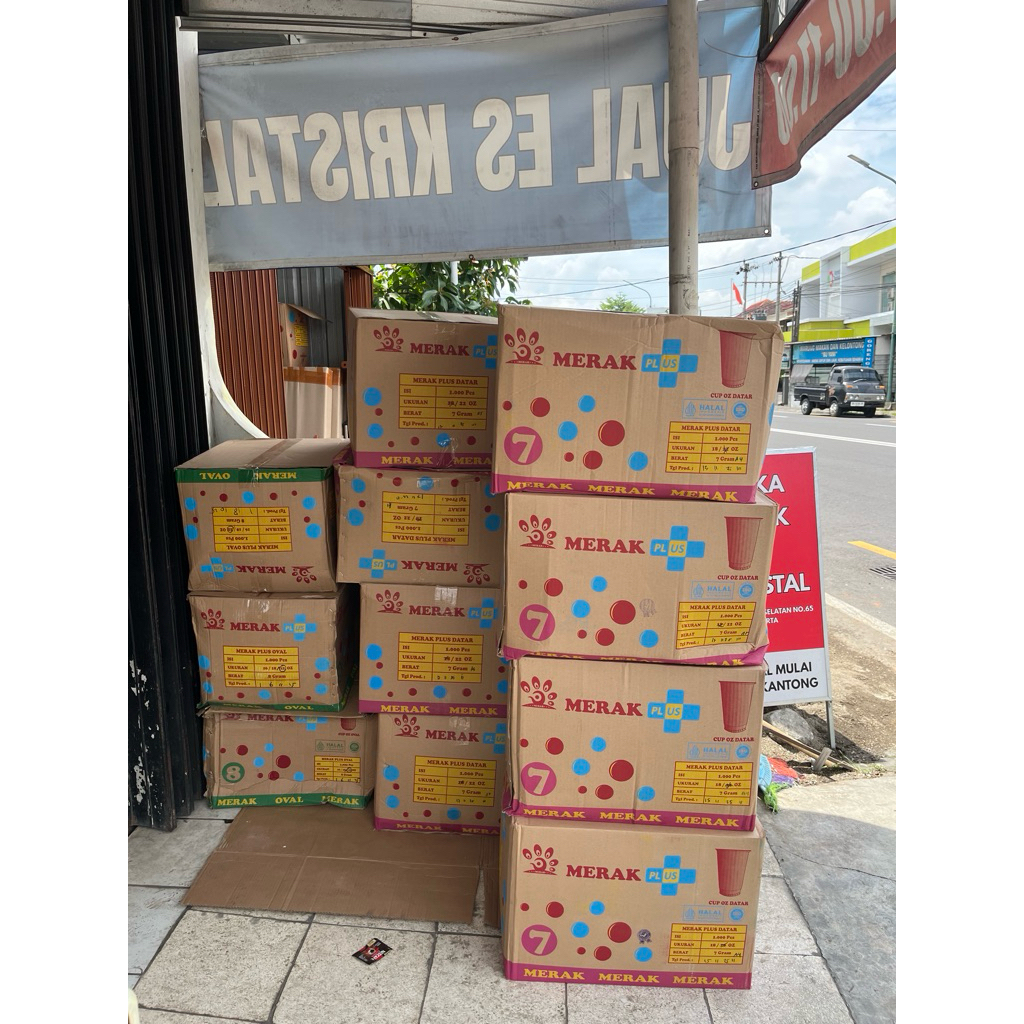 Kodok Belishop_  Cup 22Oz Merak Isi 50Pcs/Cup Es Teh Jumbo