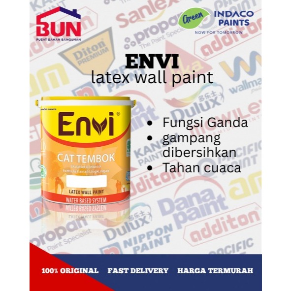 ENVI CAT LATEX 1KG / INDACO ENVI CAT LATEX WALL PUTTY TEMBOK 1 KG KALENG