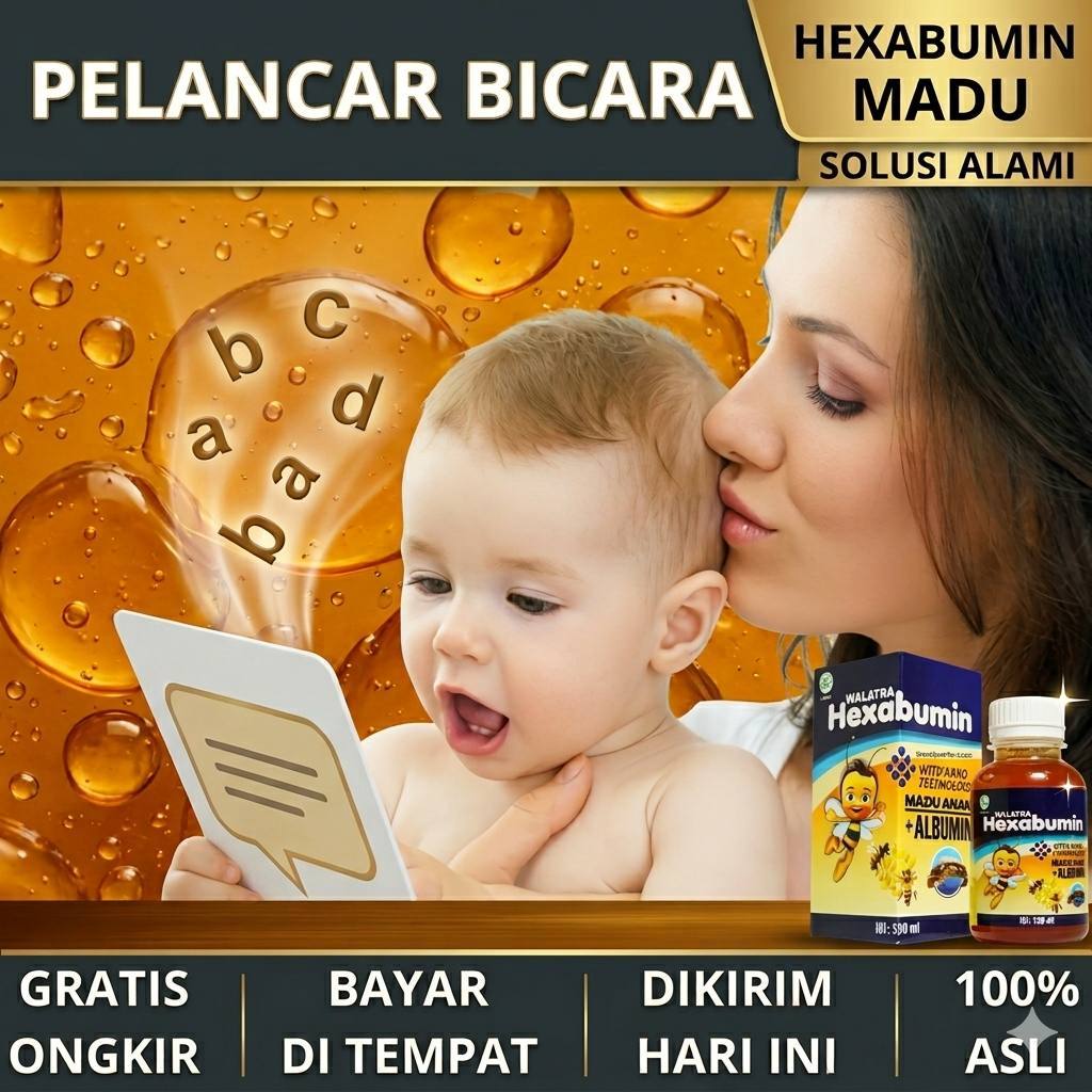 Obat Anak Terlambat Bicara - Madu Pelancar Bicara Anak, Vitamin Anak Telat Bicara, Melancarkan Anak 