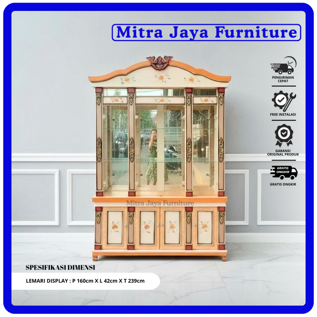 LEMARI HIAS PAJANGAN UKIR 4 PINTU