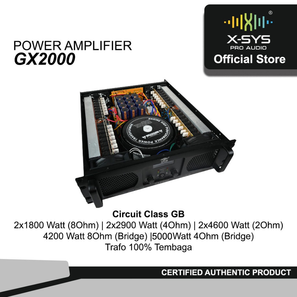 PROFESSIONAL POWER AMPLIFIER CLASS GB XSYS TYPE GX2000