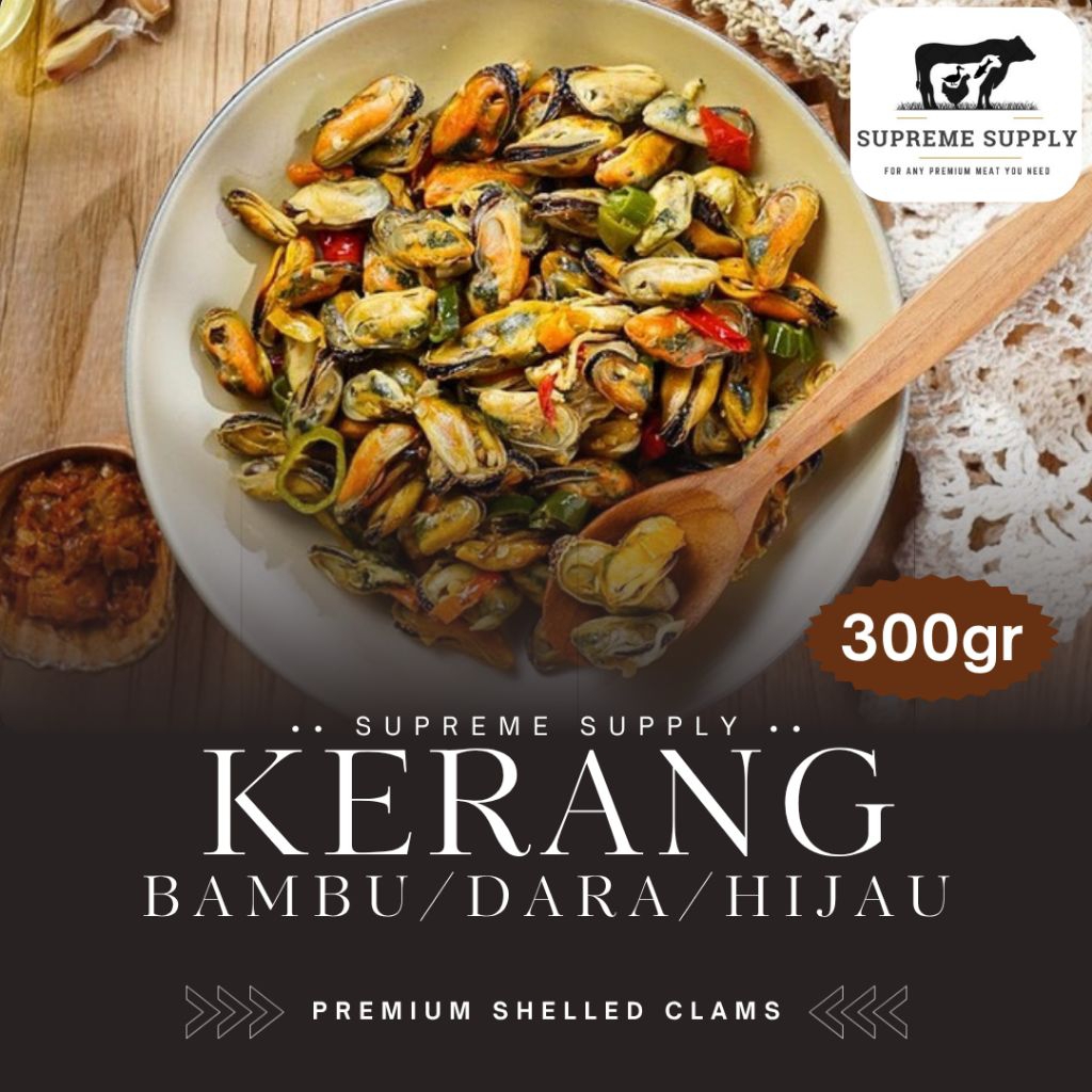 PREMIUM Kerang Kupas [Kerang Ijo Dara Bambu] 300gr | Fresh Halal Organic Shelled Green Mussels Keran