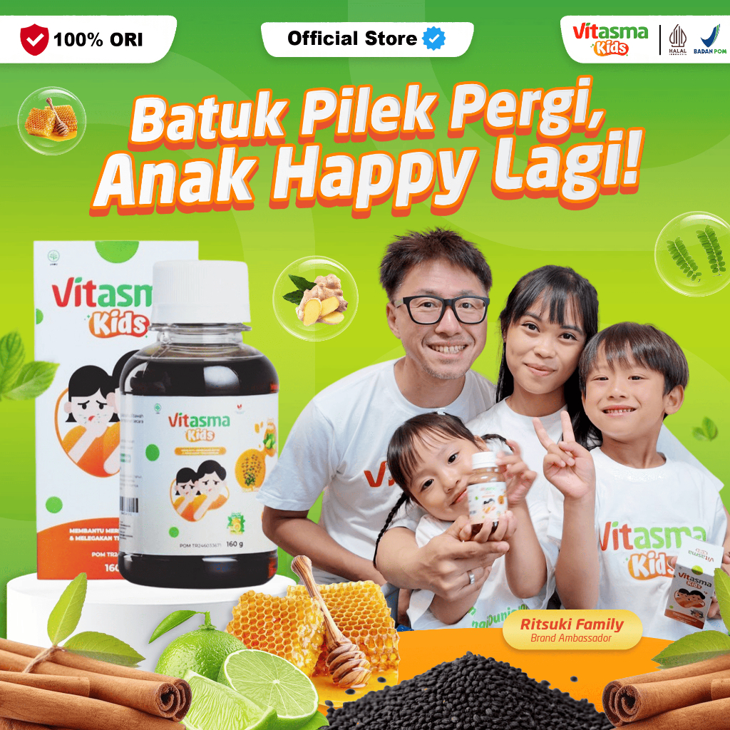 Vitasma Kids Obat Herbal Batuk Pilek Paling Ampuh Atasi Batuk Berdahak Anak Sakit Tenggorokan Asma
