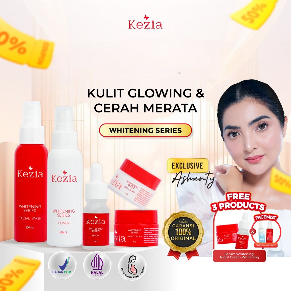 [EXCV] KEZIA by ASHANTY - Paket WHITENING Series - Paket GLOWING‎ (FREE 1 FACEMIST RANDOM+ 1 NC&SR W