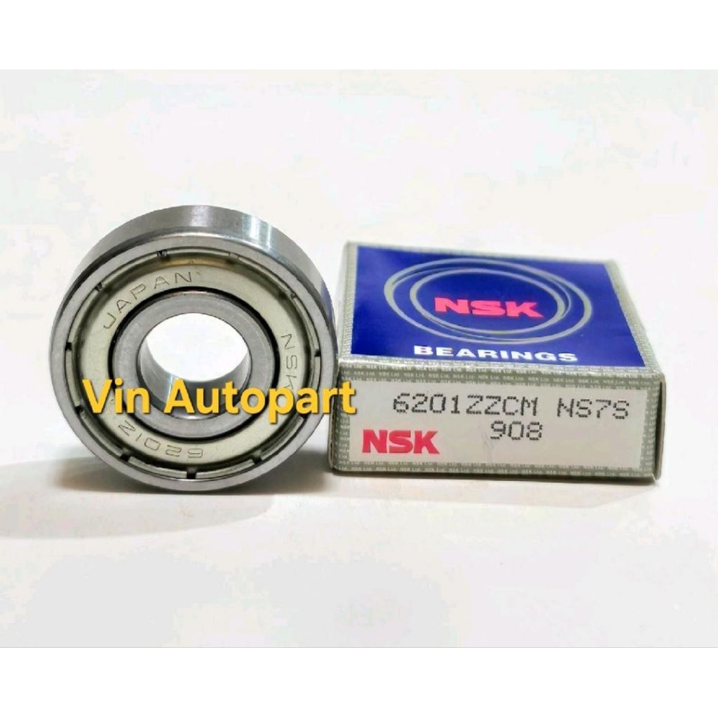 bearing 6201 zz nsk tutup besi original