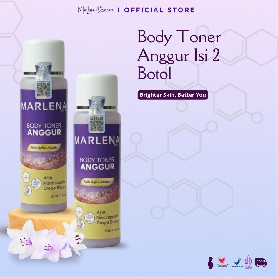 Marlena Skincare  Paket Isi 2 Body Toner Anggur Arbutin BPOM