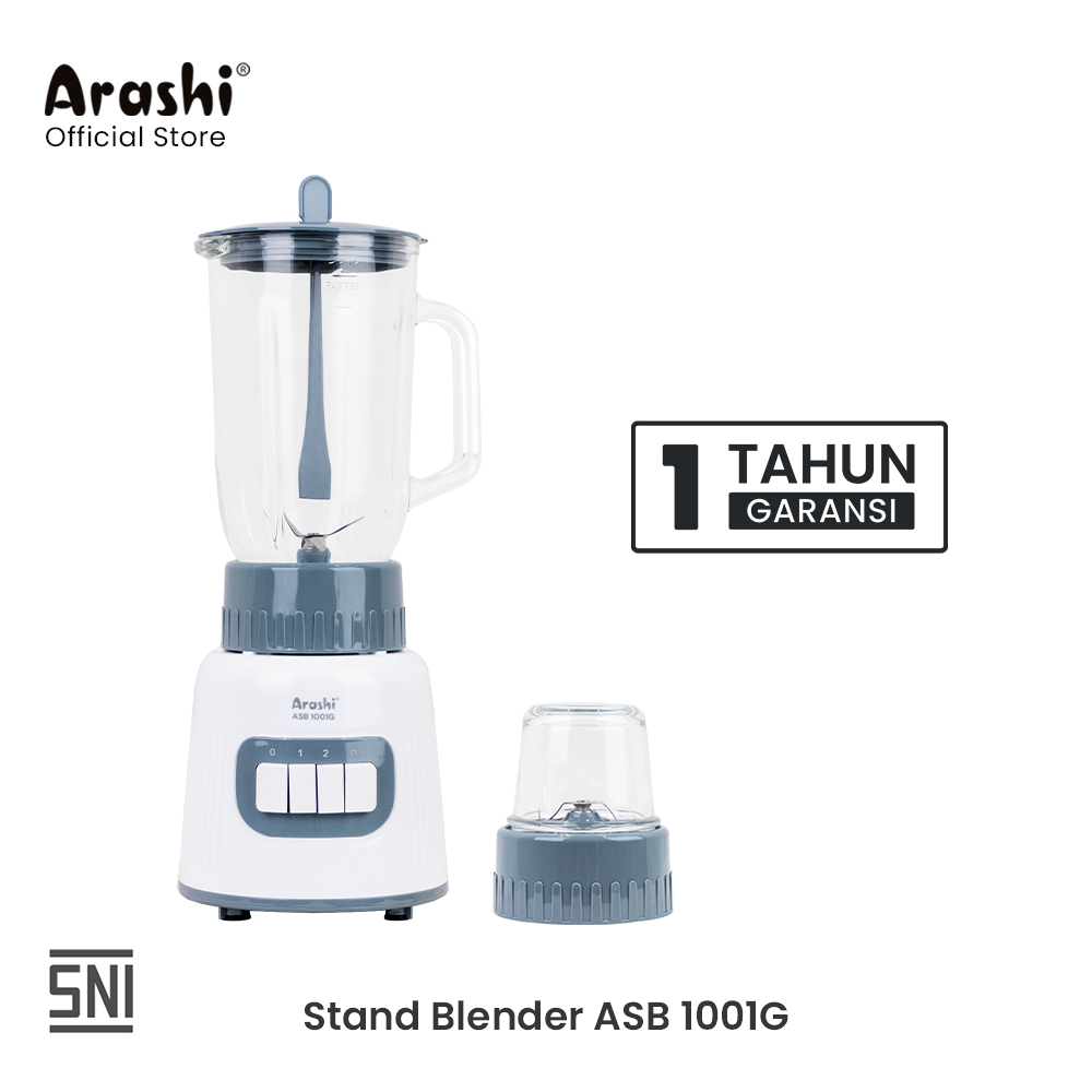 Arashi Stand Blender ASB 1001G Pelumat/ Jar Kaca/ 3 Mode Kecepatan