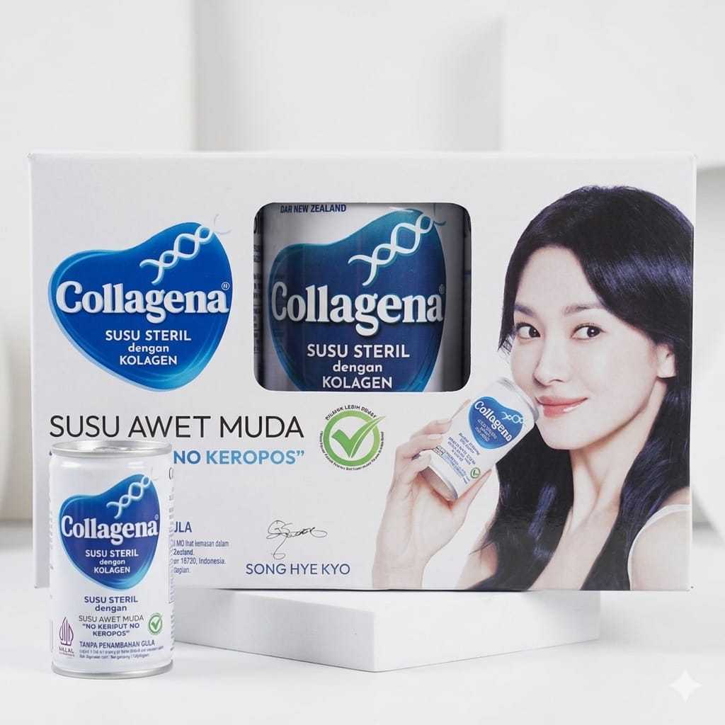 Collagena Susu Steril dengan Kolagen 189 ml isi 6 Kaleng.