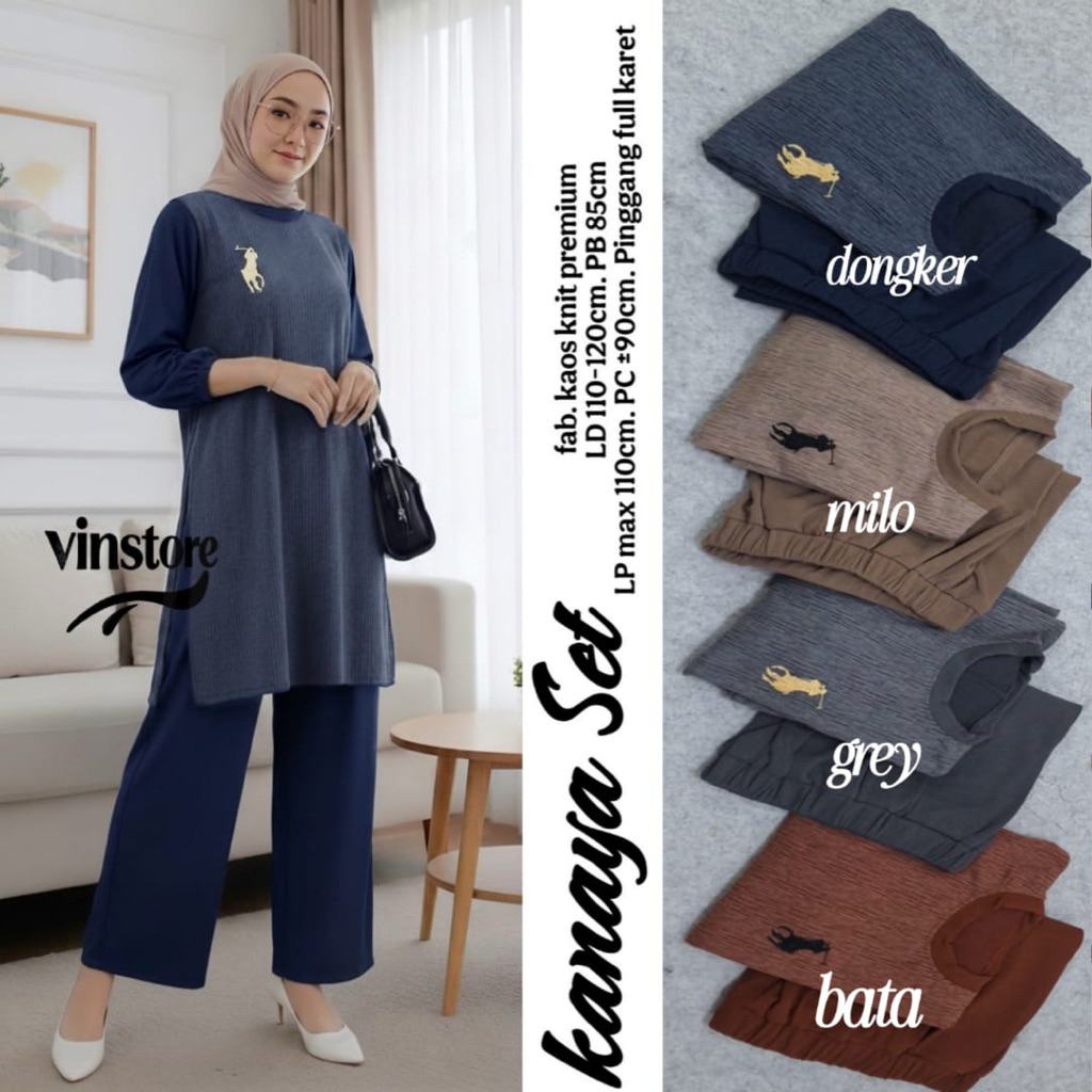 KANAYA UMAY ROVI ULIN WILANA RUBIKA • MIPAN SET • VINSTORE • setcel oneset setelan wanita long tunik