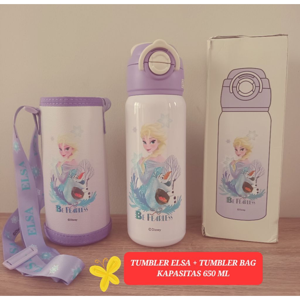 tumbler 650ml elsa frozen tumbler stainless karakter anak elsa anna frozen tumbler elsa tumbler bag 
