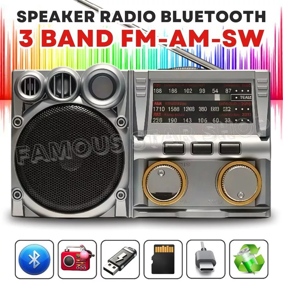 DISKON 50% Radio RD326BT Bluetooth USB FM MP3 Suara Jernih Bass Mantap Suara Kencang Cocok Outdoor