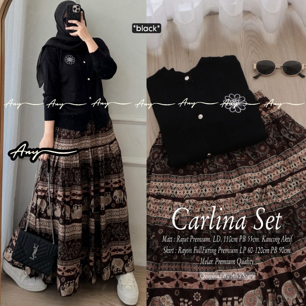 Keila setelan long tunic jumbo ld 130 by A.N.Y rok panjang jeans skirt denim import long tunik motif