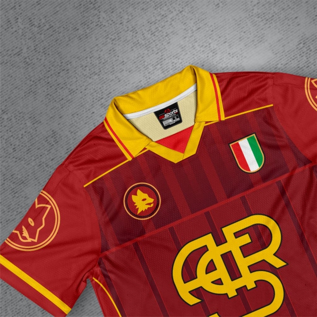415 Clothing Jersey Bola As Roma Vintage Full Printing Baju Olahraga Retro Pria Wanita