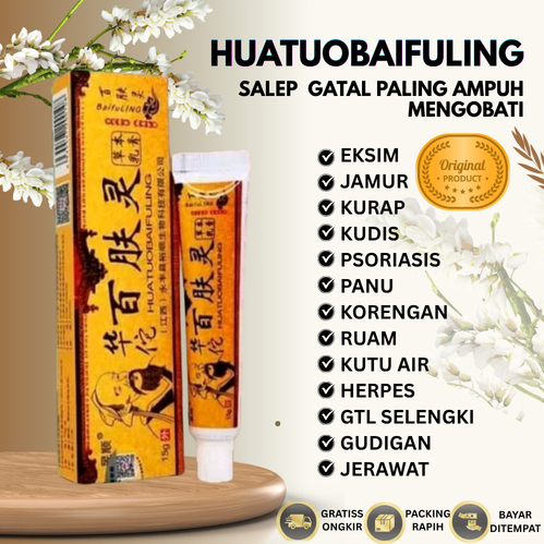 Salep Gatal Huatuobaifulng Herbal Cina Ampuh Mengobati Gatal eksim Jamur Kurap Jerawat