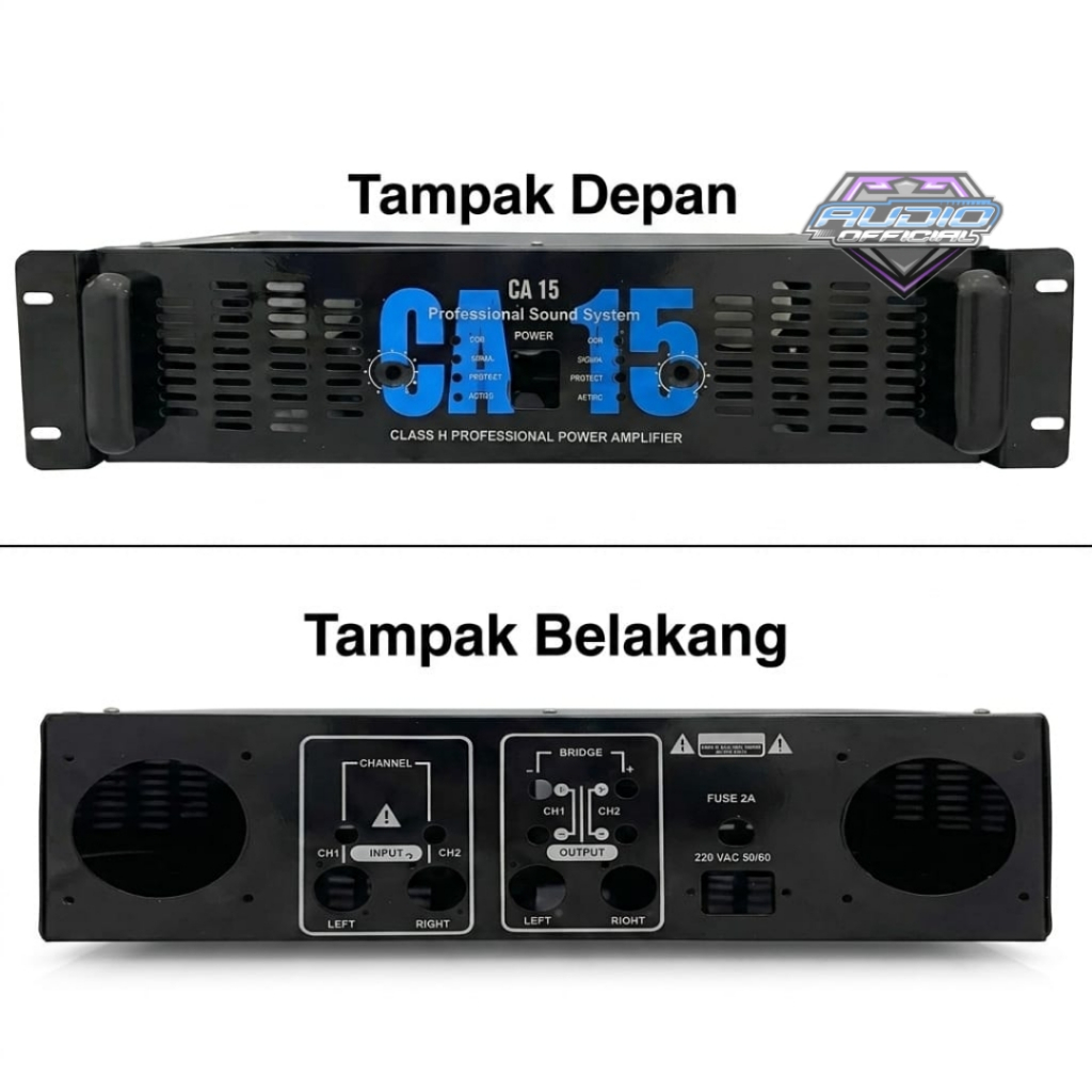 Bok Power Amplifier CA 15 / Box Power 2 Chanel CA-15 Bahan Plat Besi