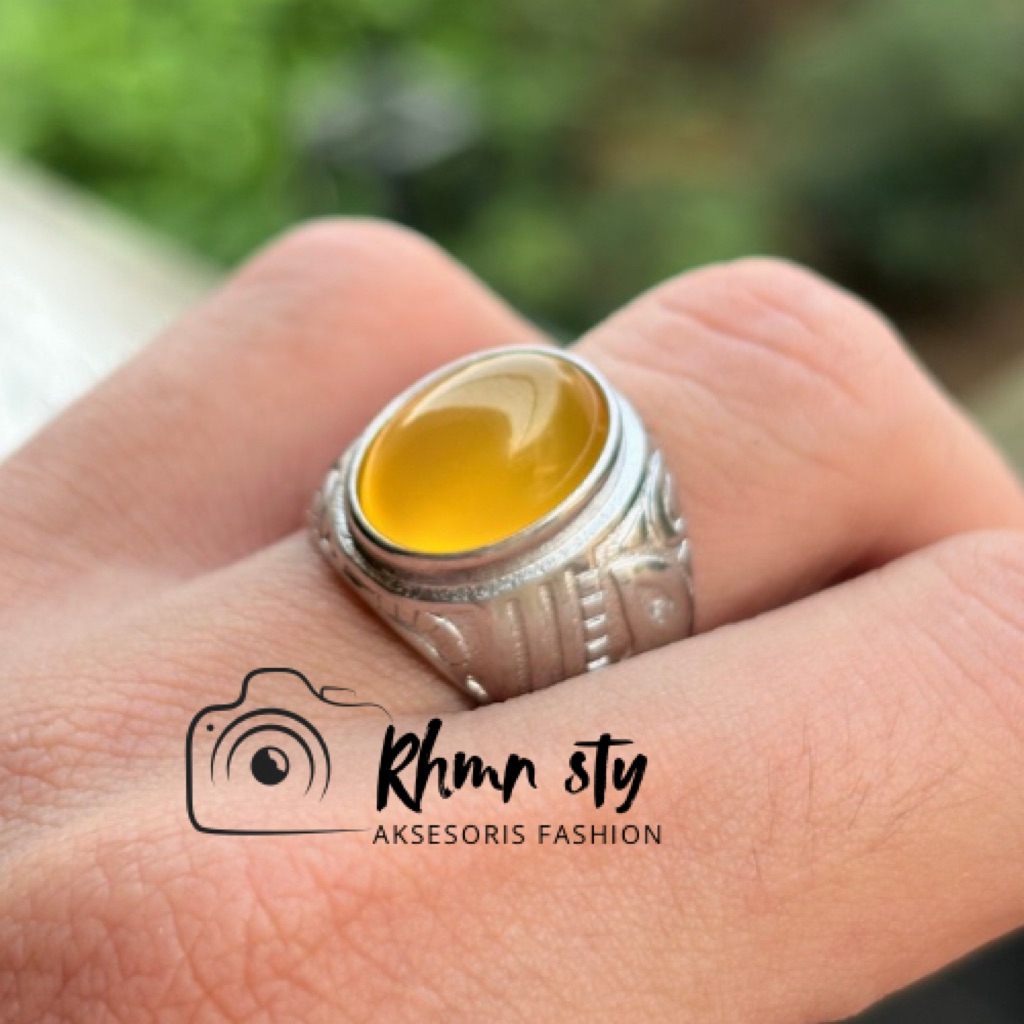 cincin Batu akik cempaka kuning