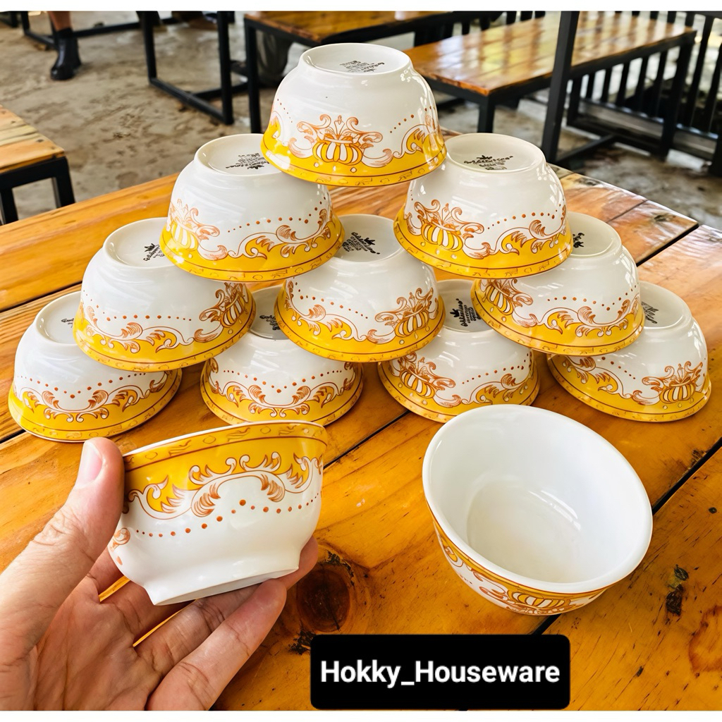 Mangkuk Cuka Keramik Mahkota  Set 12 Pcs (Mangkuk Kecil)