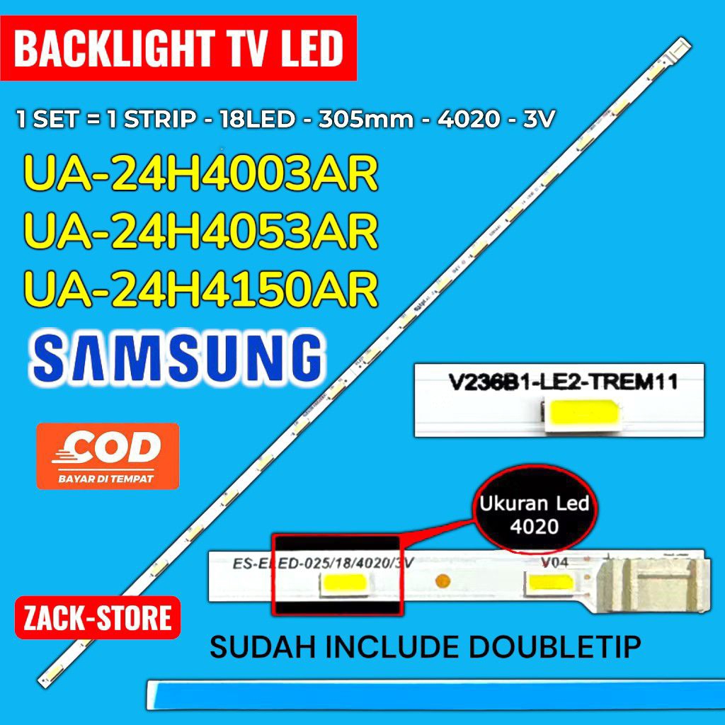 backlight tv LED Samsung 24 inc ua24h4003ar ua24h4053ar ua24h4153ar ua-24h40003ar