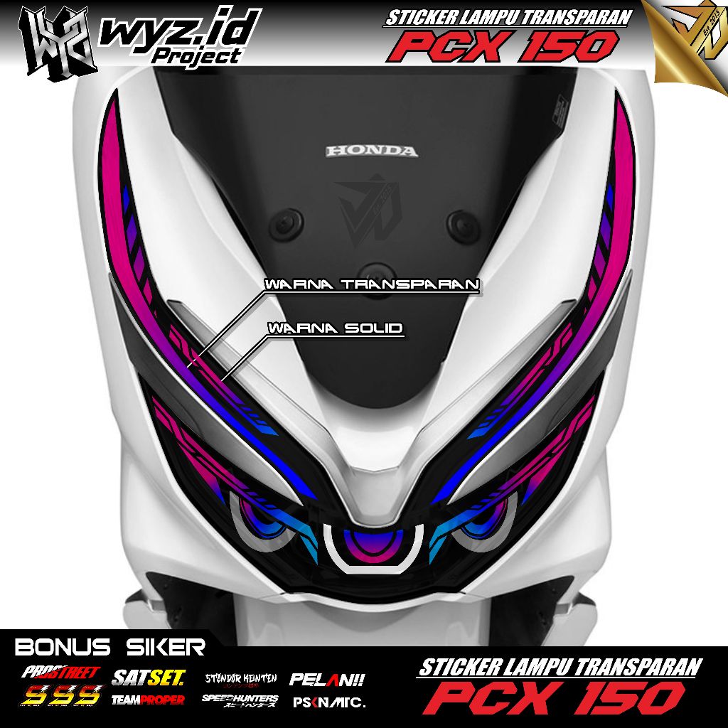 STICKER LAMPU ALIS TRANSPARAN MOTOR PCX 150 STICKER VARIASI - STICKER LAMPU MOTOR PCX 150 NEW 03