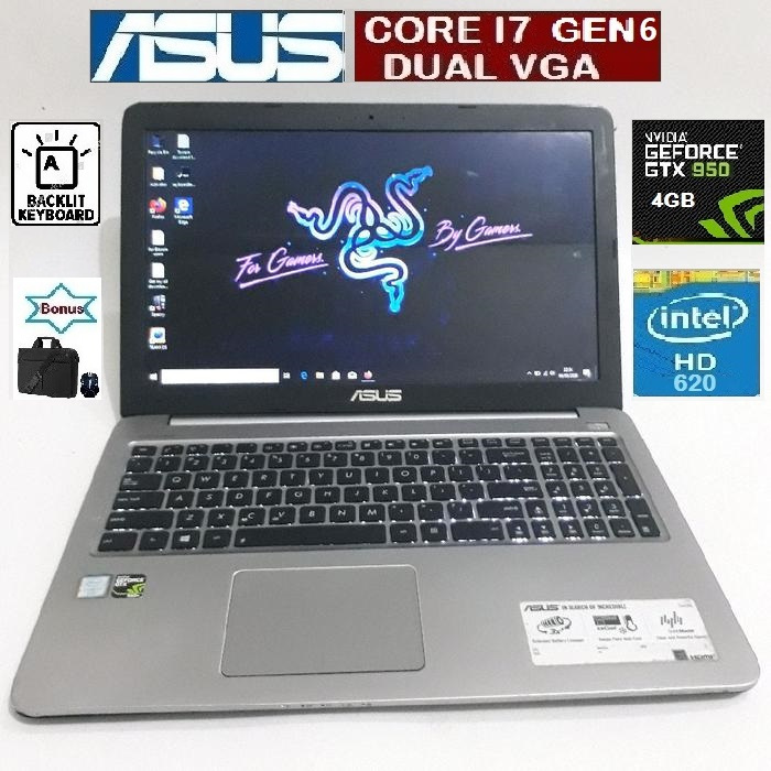 ASUS CORE I7 - Dobel Hardis - Dual Vga -  Nvidia Geforce GTX 4Gb - LAPTOP Gaming Dan Desain Editing