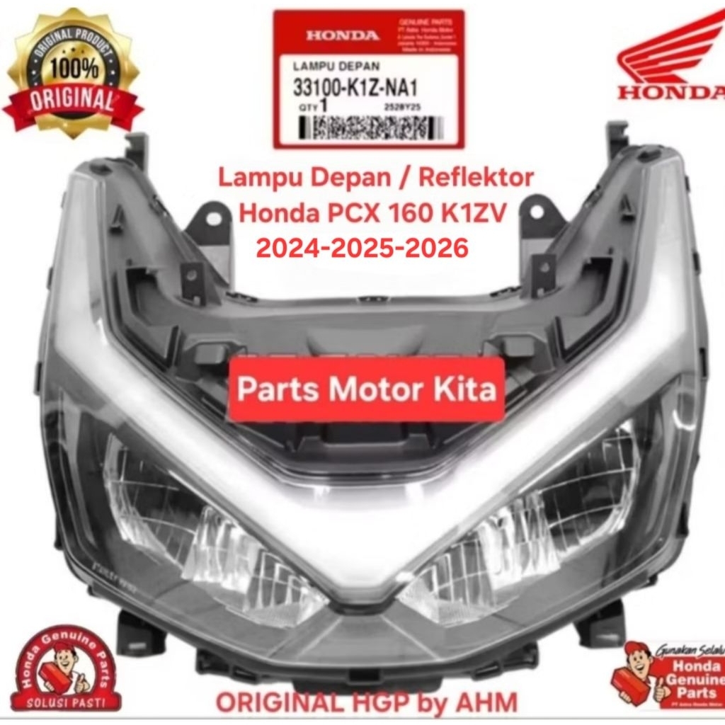 33100K1ZNA1 Lampu Reflektor Depan Honda PCX 160 K1ZV 2024-2025-2026 Roadsync Original Honda AHM