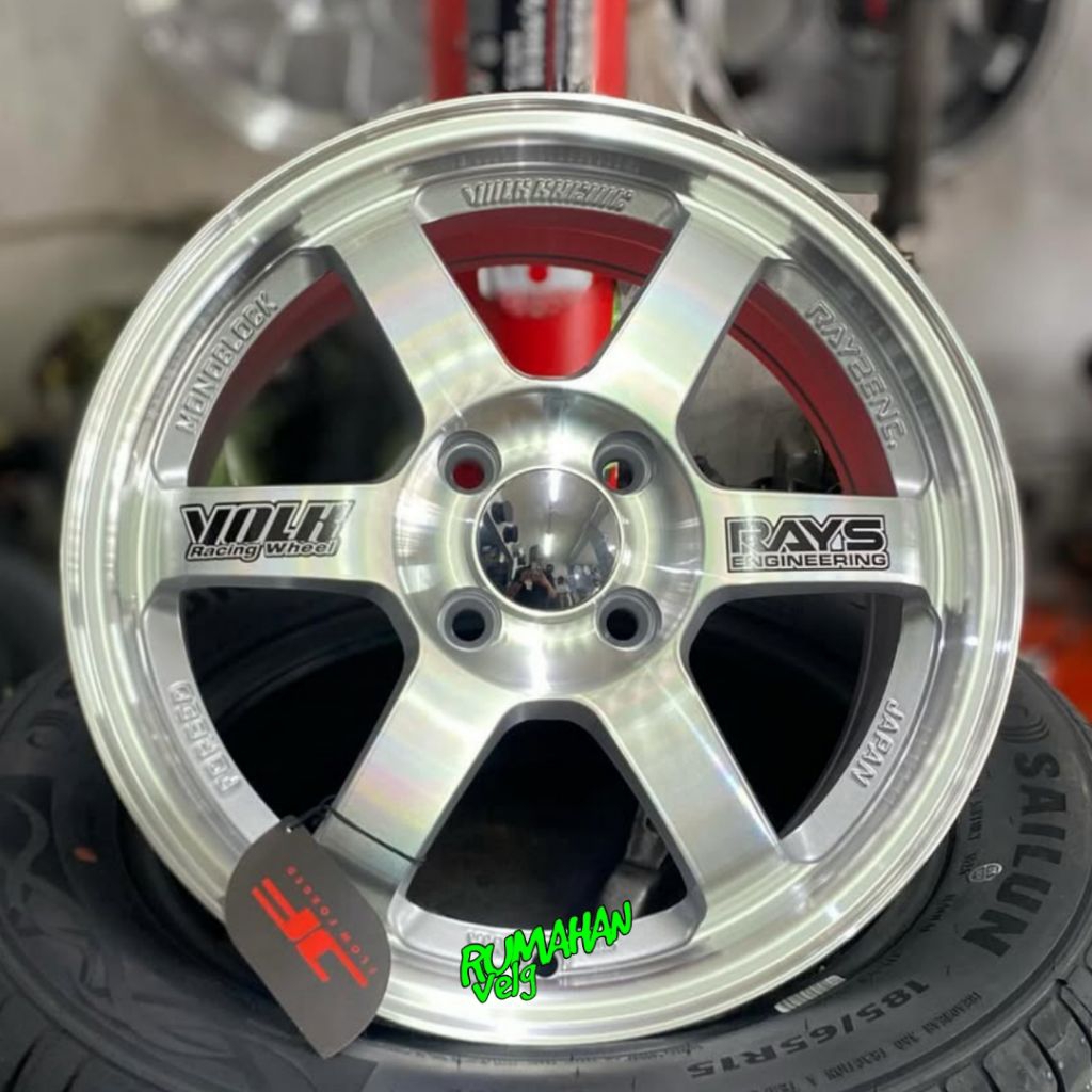 velg TE37 FLOW FORMING r15 lebar 6,5 pcd 4x100 ET 42 mobil ring 15 pnp mobil agya ayla swift fronx b