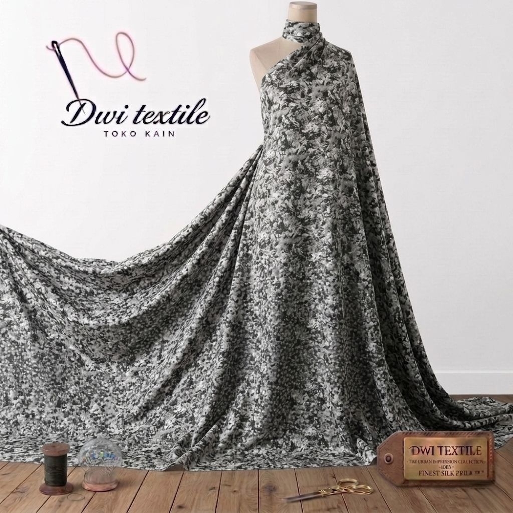kain katun crinkle motif bunga kecil premium - kain katun crinkle original - kain katun style dzb