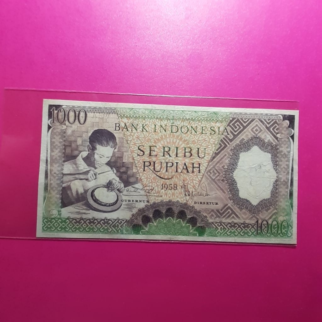 uang kuno 1000 rupiah seri pekerja 1958