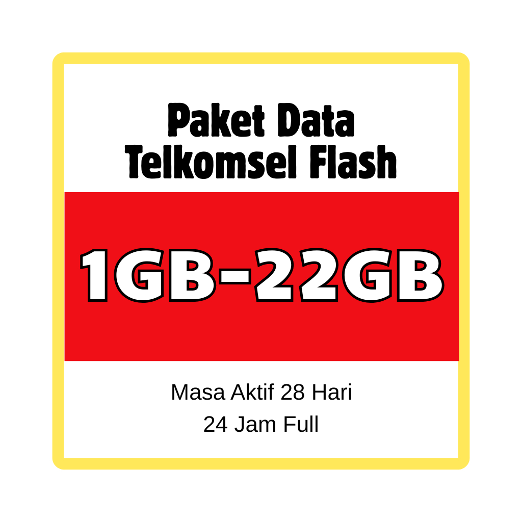 Paket Data Telkomsel 1GB - 50GB, Full 24 Jam, Masa Aktif 28 Hari
