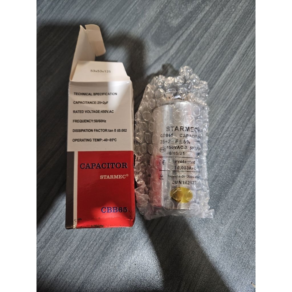 Kapasitor Capasitor AC 1/2 PK 25 + 2F Mikro Merk Starmec / Semua Merk AC Panasonic Samsung LG