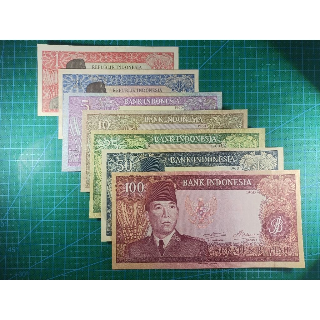 7 Lembar Mini Set Seri Soekarno ALL aUNC/UNC