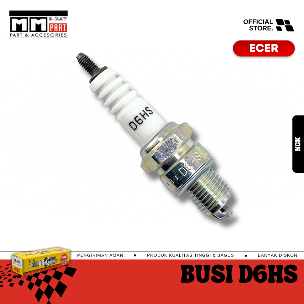 BUSI NGK D6HS [ECER] - Busi NGK D6HS Motor lama C70 C90