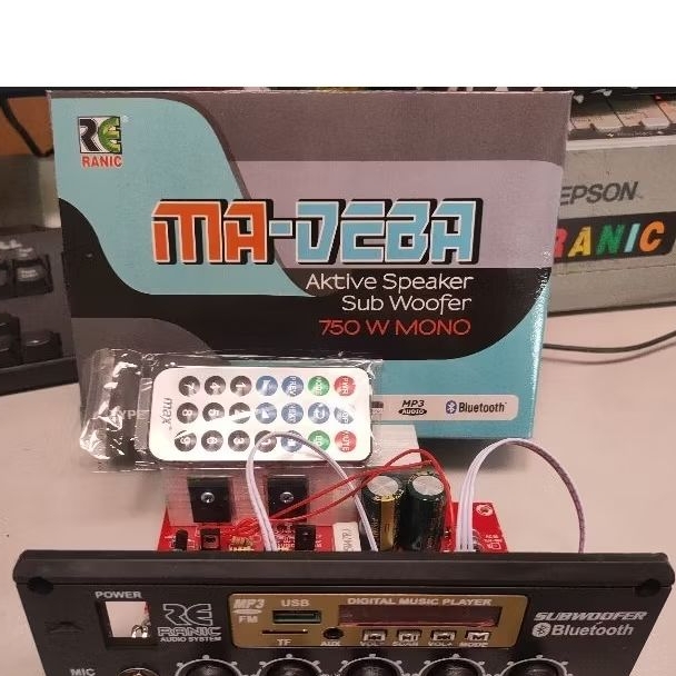 Kit Aktif Speaker Mono Amplifier Karaoke Mic Plus Subwoofer Mp3 Bluetooth