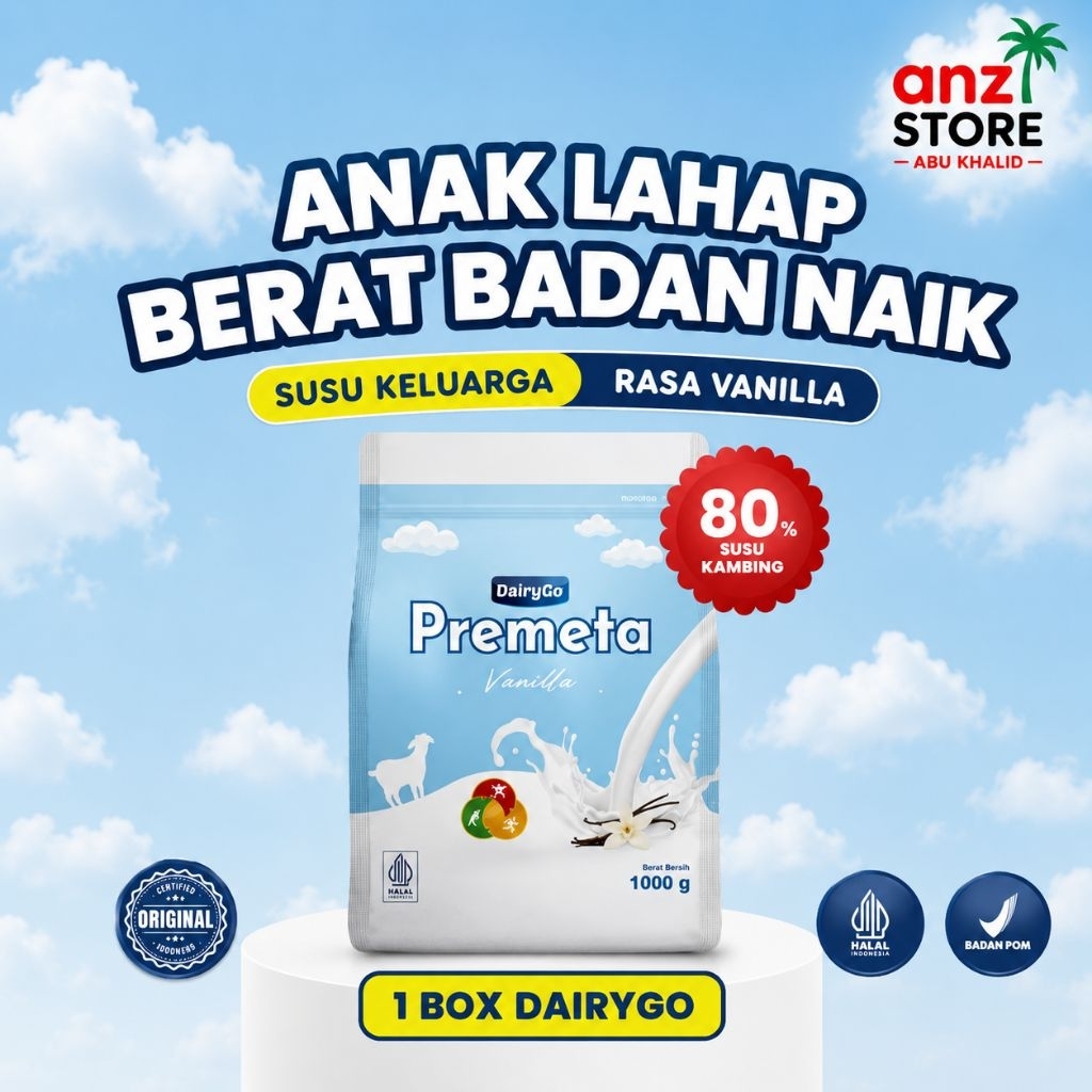 1kg Susu Kambing Etawa Vanilla DairyGo Premeta 1000g